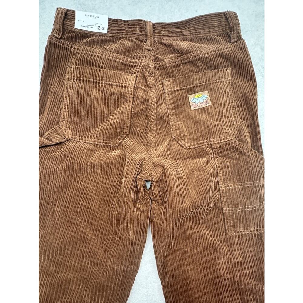 Pacsun Pants Womens Size 26 Brown Corduroy 90s Boyfriend Carpenter Baggy Grunge - Picture 10 of 13